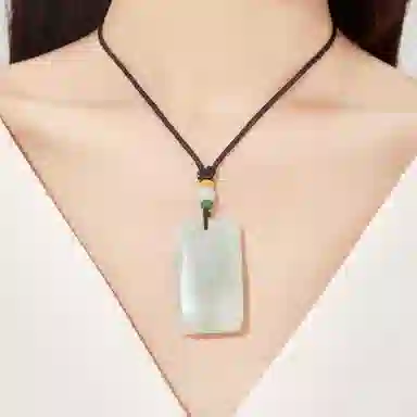 老凤祥 山水无事牌 国风复古小众设计 极简日常通勤百搭 轻奢古典优雅高级感 天山翠 项链 男女同款情侣款