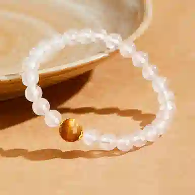 老凤祥 【限量赠·手机贴&金木水火土】五行 新中式温柔简约 上岸水逆退散能量磁场 时来运转净化负能量 约会礼盒天然 白水晶 手串 女款