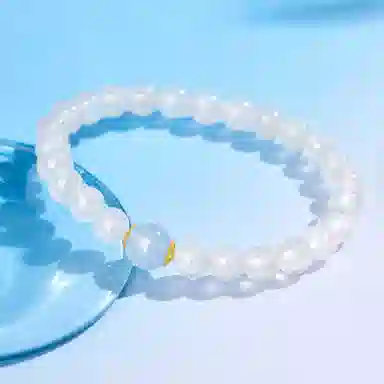 老凤祥 【限量赠·手机贴&金木水火土】五行 新中式温柔简约 上岸水逆退散能量磁场 时来运转净化负能量 约会礼盒天然 白水晶 手串 女款