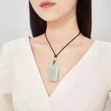 老凤祥 山水无事牌 国风复古小众设计 极简日常通勤百搭 轻奢古典优雅高级感 天山翠 项链 男女同款情侣款