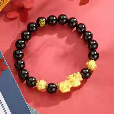 【招财吞金兽】 老凤祥 纳财貔貅手链 暴富转运珠新中式时尚大气潮流时尚百搭简约手饰男士男朋友告白精美礼盒天然 玛瑙 男生手串 男款