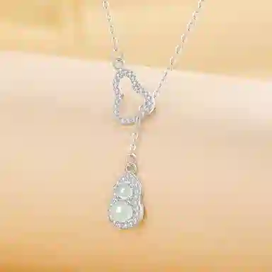 老凤祥 流光葫芦 闪耀轻奢高级感百搭新中式 小众葫芦设计 日常通勤百搭气质 精美#好运天然 玉髓 项链 女款