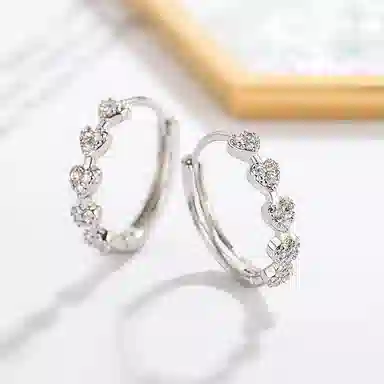 ZOKS S999 Silver Heart Earrings
