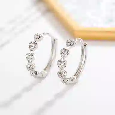 ZOKS S999 Silver Heart Earrings