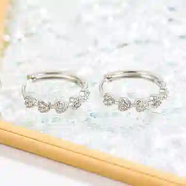 ZOKS S999 Silver Heart Earrings