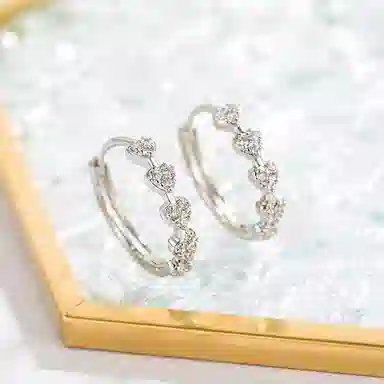 ZOKS S999 Silver Heart Earrings