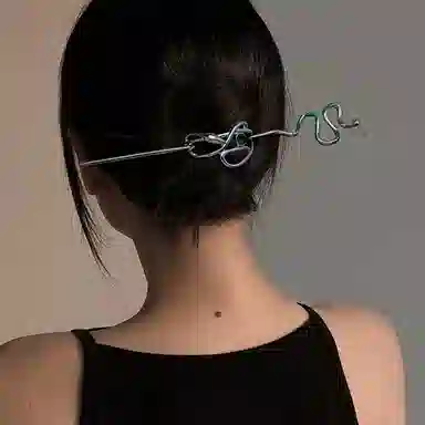 秦福炫 青蛇 高级感新中式盘发古风简约现代清冷感 发簪 女款 银色