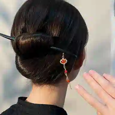 秦福炫 柿柿如意 木质旗袍盘发器高级感 发簪 女款