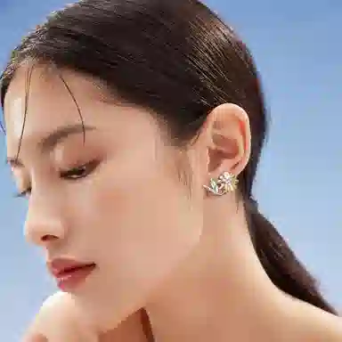 秦福炫 向日葵无耳洞小众独特耳骨夹耳挂气质个性耳饰 铜 耳夹 女款