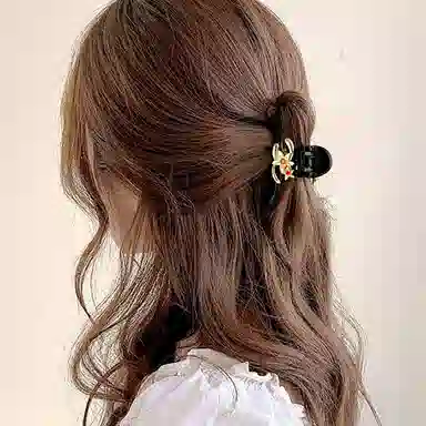 秦福炫 花朵抓夹 发量少半扎发后脑勺高级感夹子头饰 发夹 女款