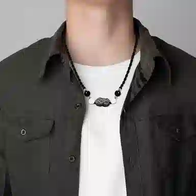 秦福炫 招财貔貅吞金纳福痞帅高级感黑绳链可调节 黑曜石 玉石项链 男女同款情侣款