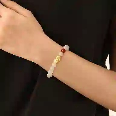 秦福炫 旺财 貔貅 招财 新中式 国潮 吞金兽转运珠 文玩平安纳福 玛瑙 手串 男女同款情侣款