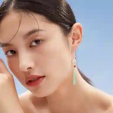秦福炫 新中式民族风流苏古风耳坠耳挂气质旗袍国风耳饰 玛瑙 耳环 女款 节礼 物