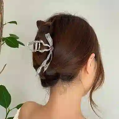 秦福炫 高级感 金属大发量后脑勺 超大号蝴蝶结 发夹 女款