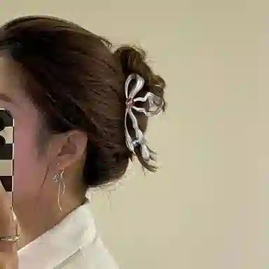 秦福炫 高级感 金属大发量后脑勺 超大号蝴蝶结 发夹 女款