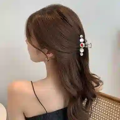 秦福炫 草莓 后脑勺高级感气质鲨鱼夹  发夹 女款