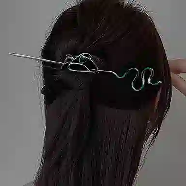 秦福炫 青蛇 高级感新中式盘发古风简约现代清冷感 发簪 女款 银色