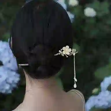 秦福炫 流苏 新中式高级感花朵 古风头饰 发簪 女款