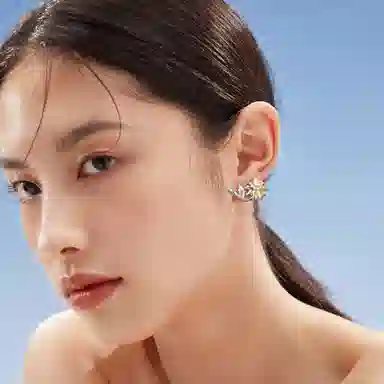 秦福炫 向日葵无耳洞小众独特耳骨夹耳挂气质个性耳饰 铜 耳夹 女款