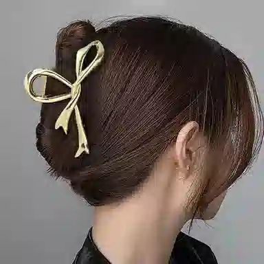 秦福炫 飘带蝴蝶结 小众设计轻奢高级感发量多后脑勺冷淡风 合金 发夹 女款