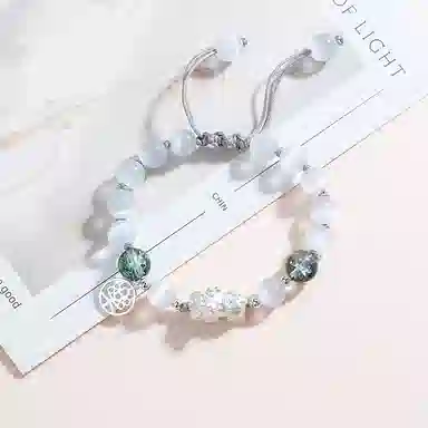 秦福炫 福禄貔貅新中式国潮招财貔貅转运珠本命年平安纳福可调节编织绳手链 猫眼石 玉石手串 女款