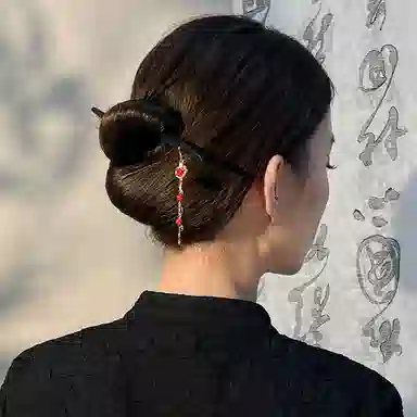 秦福炫 柿柿如意 木质旗袍盘发器高级感 发簪 女款