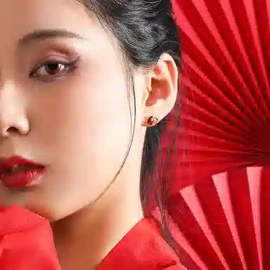 秦福炫 生肖龙玉髓  独特本命年龙年国风小众设计 玉髓 耳钉 女款 礼物