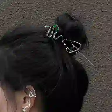 秦福炫 青蛇 高级感新中式盘发古风简约现代清冷感 发簪 女款 银色