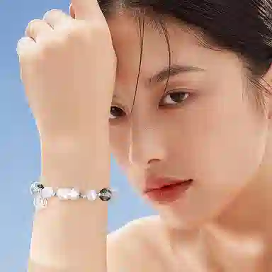 秦福炫 福禄貔貅新中式国潮招财貔貅转运珠本命年平安纳福可调节编织绳手链 猫眼石 玉石手串 女款