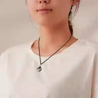 秦福炫 蝠气满满 平安扣黑曜石玉髓 黑绳中国风高级感 黑曜石 项链 男女同款情侣款