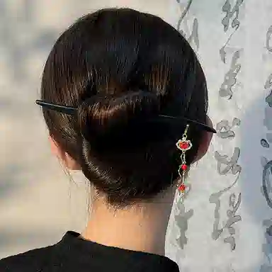 秦福炫 柿柿如意 木质旗袍盘发器高级感 发簪 女款