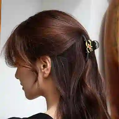 秦福炫 花朵抓夹 发量少半扎发后脑勺高级感夹子头饰 发夹 女款