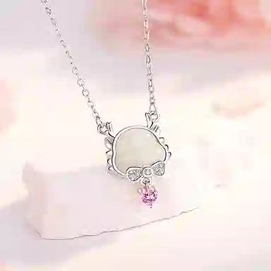 秦福炫 如意祥龙龙年设计小众设计高级感国潮复古锁骨链 玉髓 项链 女款