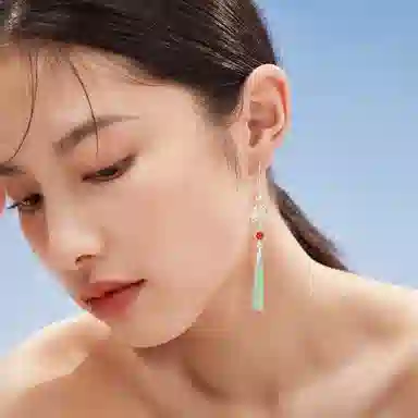 秦福炫 新中式民族风流苏古风耳坠耳挂气质旗袍国风耳饰 玛瑙 耳环 女款 节礼 物