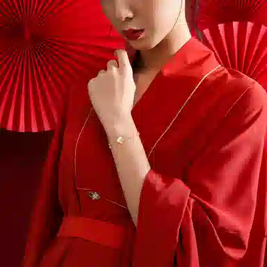 秦福炫 好运莲莲 小众高级感莲花四叶草编织 玉髓 玉石手链 女款