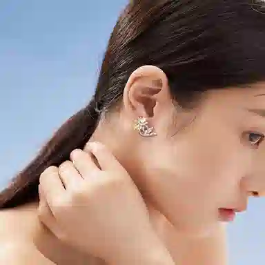 秦福炫 向日葵无耳洞小众独特耳骨夹耳挂气质个性耳饰 铜 耳夹 女款