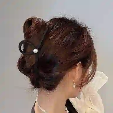 秦福炫 黑色抓夹 后脑勺鲨鱼夹高级感气质大号头饰 发夹 女款