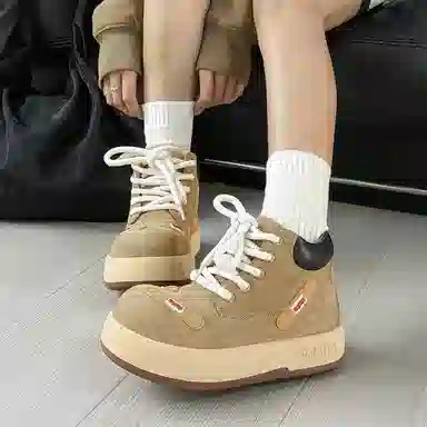 FAPAI Classic Khaki Ankle Boots