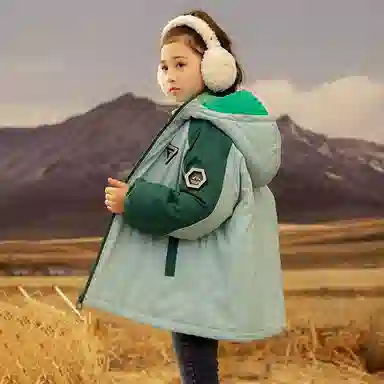鸭鸭 童装 拼色连帽加绒羽绒内胆三合一户外冲锋衣 儿童款