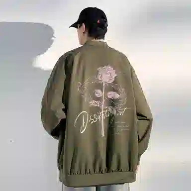 AYEA Rose Print Bomber Jacket