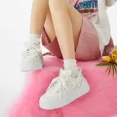 SENGUOGUO Minimalist Thick Sole Sneakers White