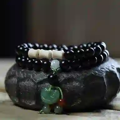 雅谷 上岸竹节新中式禅意佛珠念珠转运珠国潮复古汉服旗袍小众设计高级感 木作 手串 男女同款情侣款 檀木 礼盒