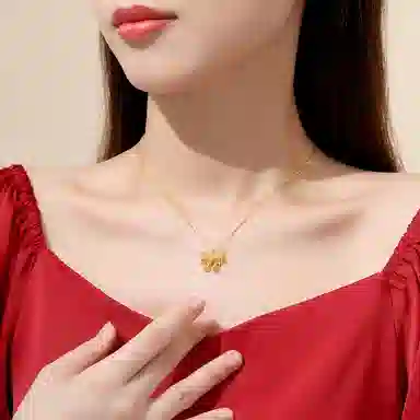 中国黄金 珍·如金 镂空蝴蝶 极简小众设计轻奢高级感 黄金 按克计价 项链 女款