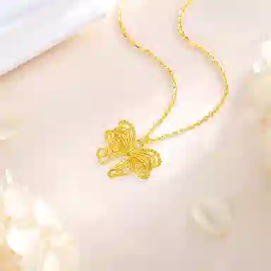 中国黄金 珍·如金 镂空蝴蝶 极简小众设计轻奢高级感 黄金 按克计价 项链 女款