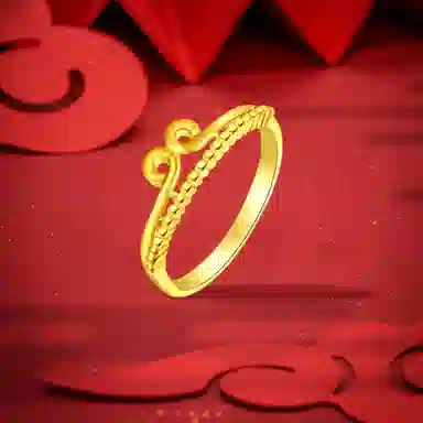 中国黄金 珍·如金 如意乾坤圈爱情紧箍咒 硬金工艺 足金 一口价 黄金戒指 女款