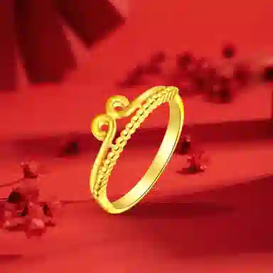 中国黄金 珍·如金 如意乾坤圈爱情紧箍咒 硬金工艺 足金 一口价 黄金戒指 女款