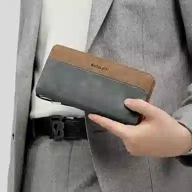 Mashalanti Business Casual Wallet Brown Gray