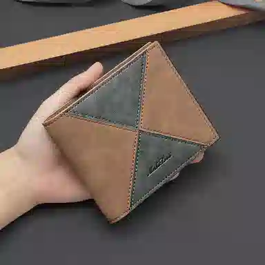 马莎兰缇 短款多功能多卡位商务休闲大容量 合成革 卡包钱包 男款 灰色/啡色