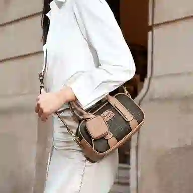 Mashalanti Vintage PVC Tote Bag Brown Tea