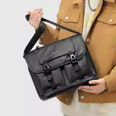 Mashalanti PVC Messenger Bag Black